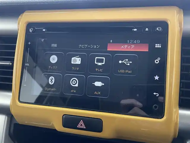 スズキ ハスラー X 滋賀県 2016(平28)年 6.7万km アクティブイエロー/ブラック2トーンルーフ 禁煙車/純正ナビ/（CD・フルセグTV・Bluetooth・USB・AUX)/全方位カメラ/前席シートヒーター/プッシュスタート/レーンキープアシスト/アイドリングストップ/スマートキー/HIDヘッドライト/衝突被害軽減システム/横滑り防止装置/ＥＴＣ/オートライト