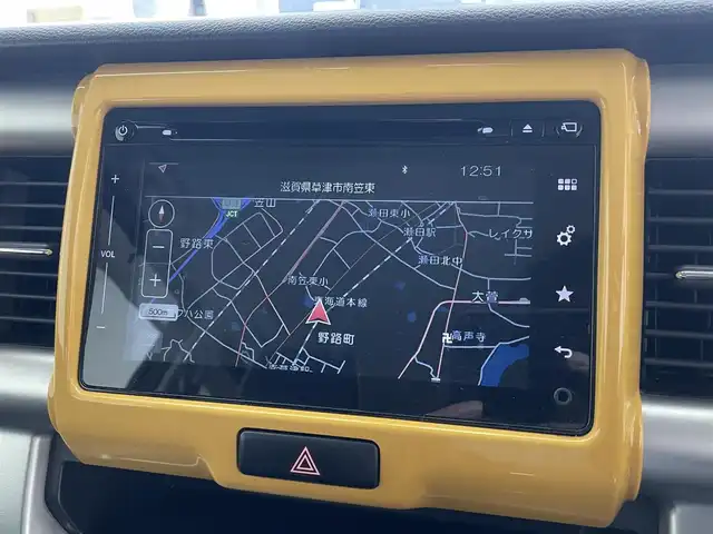 スズキ ハスラー X 滋賀県 2016(平28)年 6.7万km アクティブイエロー/ブラック2トーンルーフ 禁煙車/純正ナビ/（CD・フルセグTV・Bluetooth・USB・AUX)/全方位カメラ/前席シートヒーター/プッシュスタート/レーンキープアシスト/アイドリングストップ/スマートキー/HIDヘッドライト/衝突被害軽減システム/横滑り防止装置/ＥＴＣ/オートライト