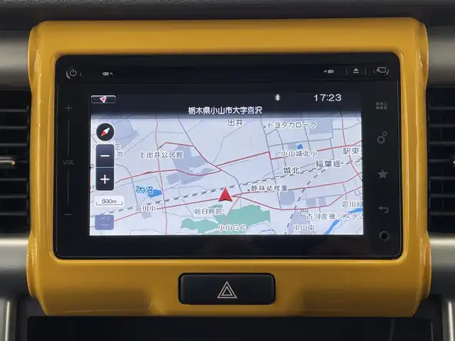 スズキ ハスラー X 栃木県 2016(平28)年 6.7万km アクティブイエロー/ブラック2トーンルーフ 純正ナビ/（CD/フルセグTV/Bluetooth/USB/AUX)/全方位カメラ/バックカメラ/スズキセーフティサポート/・デュアルカメラブレーキサポート/・誤発進抑制機能/・車線逸脱抑制機能/・車線逸脱警報機能/・ふらつき警報機能/・先行車発進お知らせ機能/・標識認識機能/・ハイビームアシスト/ＥＴＣ/前席シートヒーター/アイドリングストップ/スマートキー/HIDヘッドライト/アイドリングストップ/オートライト/純正フロアマット