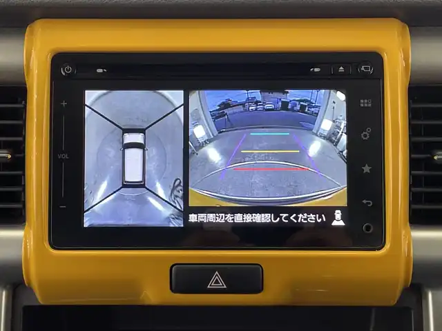 スズキ ハスラー X 栃木県 2016(平28)年 6.7万km アクティブイエロー/ブラック2トーンルーフ 純正ナビ/（CD/フルセグTV/Bluetooth/USB/AUX)/全方位カメラ/バックカメラ/スズキセーフティサポート/・デュアルカメラブレーキサポート/・誤発進抑制機能/・車線逸脱抑制機能/・車線逸脱警報機能/・ふらつき警報機能/・先行車発進お知らせ機能/・標識認識機能/・ハイビームアシスト/ＥＴＣ/前席シートヒーター/アイドリングストップ/スマートキー/HIDヘッドライト/アイドリングストップ/オートライト/純正フロアマット