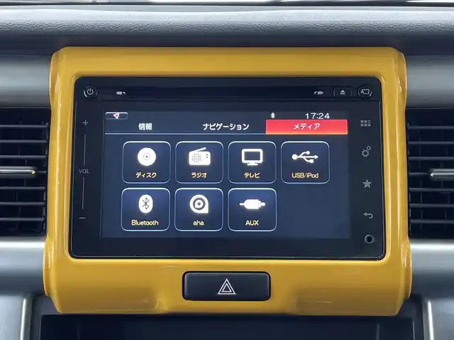 スズキ ハスラー X 栃木県 2016(平28)年 6.7万km アクティブイエロー/ブラック2トーンルーフ 純正ナビ/（CD/フルセグTV/Bluetooth/USB/AUX)/全方位カメラ/バックカメラ/スズキセーフティサポート/・デュアルカメラブレーキサポート/・誤発進抑制機能/・車線逸脱抑制機能/・車線逸脱警報機能/・ふらつき警報機能/・先行車発進お知らせ機能/・標識認識機能/・ハイビームアシスト/ＥＴＣ/前席シートヒーター/アイドリングストップ/スマートキー/HIDヘッドライト/アイドリングストップ/オートライト/純正フロアマット