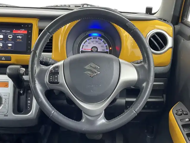 スズキ ハスラー X 栃木県 2016(平28)年 6.7万km アクティブイエロー/ブラック2トーンルーフ 純正ナビ/（CD/フルセグTV/Bluetooth/USB/AUX)/全方位カメラ/バックカメラ/スズキセーフティサポート/・デュアルカメラブレーキサポート/・誤発進抑制機能/・車線逸脱抑制機能/・車線逸脱警報機能/・ふらつき警報機能/・先行車発進お知らせ機能/・標識認識機能/・ハイビームアシスト/ＥＴＣ/前席シートヒーター/アイドリングストップ/スマートキー/HIDヘッドライト/アイドリングストップ/オートライト/純正フロアマット