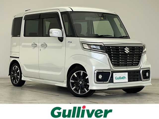 スズキ スペーシア カスタム HYBRID XS ターボ 愛知県 2018(平30)年 5.6万km ピュアホワイトP 衝突被害軽減ブレーキ/社外7インチSD（ナビあり）/両側パワースライドドア/クルーズコントロール/シートヒーター/ワンセグTV/CD/Bluetooth/バックカメラ/コーナーセンサー/純正アルミホイール/LEDヘッドライト/パドルシフト/オートマチックハイビーム/ドライブレコーダー/ETC/ステアリングスイッチ/スマートキー/プッシュスタート