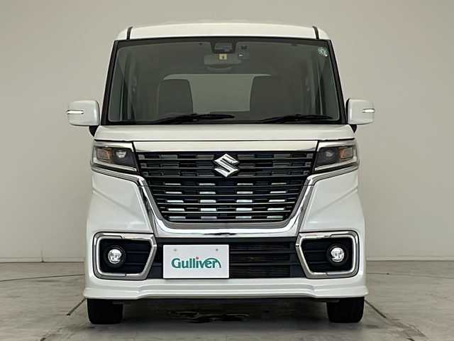 スズキ スペーシア カスタム HYBRID XS ターボ 愛知県 2018(平30)年 5.6万km ピュアホワイトP 衝突被害軽減ブレーキ/社外7インチSD（ナビあり）/両側パワースライドドア/クルーズコントロール/シートヒーター/ワンセグTV/CD/Bluetooth/バックカメラ/コーナーセンサー/純正アルミホイール/LEDヘッドライト/パドルシフト/オートマチックハイビーム/ドライブレコーダー/ETC/ステアリングスイッチ/スマートキー/プッシュスタート