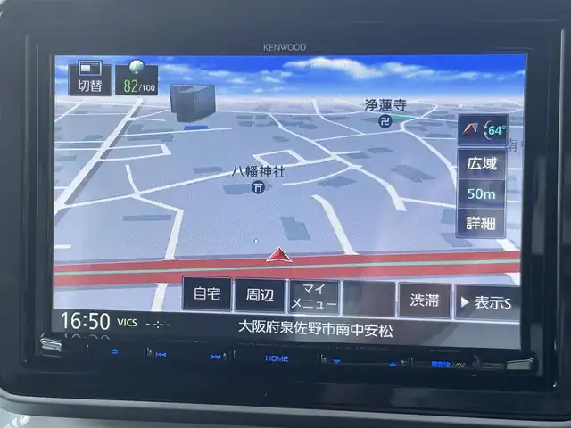 スズキ スペーシア HYBRID X 大阪府 2018(平30)年 0.8万km ピュアホワイトP 8インチナビ　/フルセグ　/Bluetooth　/両側パワースライドドア　/シートヒーター　/LEDヘッドライト　/オートライト　/アイドリングストップ　/スマートキー　/フロアーマット　