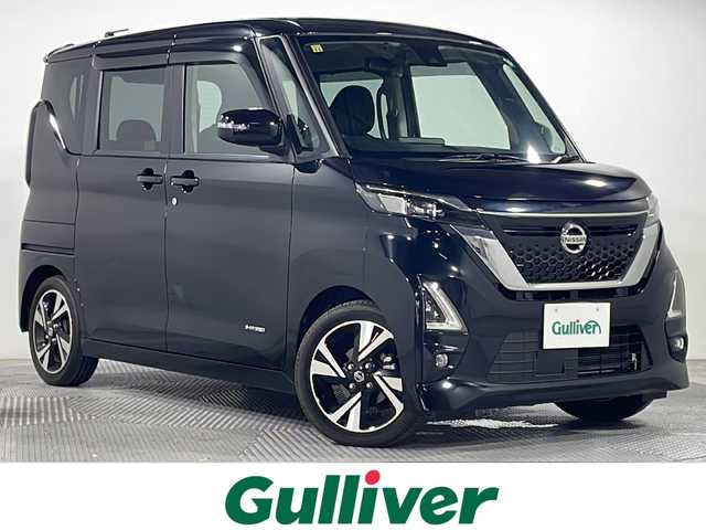 日産 ルークス HWS Gターボ プロパイロットED 広島県 2020(令2)年 1.5万km ブラック 社外ナビ　/全周囲カメラ　/ハンズフリーオートスライドドア　/プロパイロット　/レーンキープアシスト　/衝突軽減ブレーキ　/コーナーセンサー　/オートハイビーム　/ＬＥＤヘッドランプ　/ＥＴＣ　/ドライブレコーダー/純正15インチアルミホイール（165/55/R15)/エアバック（運転席/助手席/サイド）