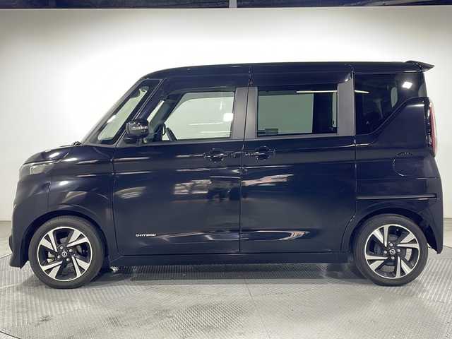 日産 ルークス HWS Gターボ プロパイロットED 広島県 2020(令2)年 1.5万km ブラック 社外ナビ　/全周囲カメラ　/ハンズフリーオートスライドドア　/プロパイロット　/レーンキープアシスト　/衝突軽減ブレーキ　/コーナーセンサー　/オートハイビーム　/ＬＥＤヘッドランプ　/ＥＴＣ　/ドライブレコーダー/純正15インチアルミホイール（165/55/R15)/エアバック（運転席/助手席/サイド）