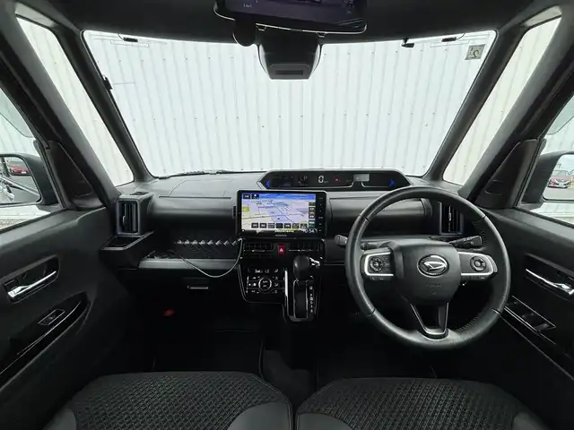 ダイハツ タント カスタム RS 滋賀県 2021(令3)年 6.1万km パールブラック KENWOOD9インチナビ/(Bluetooth/フルセグ/CD/DVD/HDMI)/スマートアシスト/・衝突軽減ブレーキ/・アダプティブクルーズコントロール/・レーンキープアシスト/・先行車発進告知/・標識認識/・Autoハイビーム/LEDオートライト/フォグ/両側電動スライドドア/ハーフレザーシート/シートヒーター/ドラレコ付きデジタルインナーミラー/バックカメラ/電動格納ミラー/ビルトインETC/ドアバイザー/スペアキー