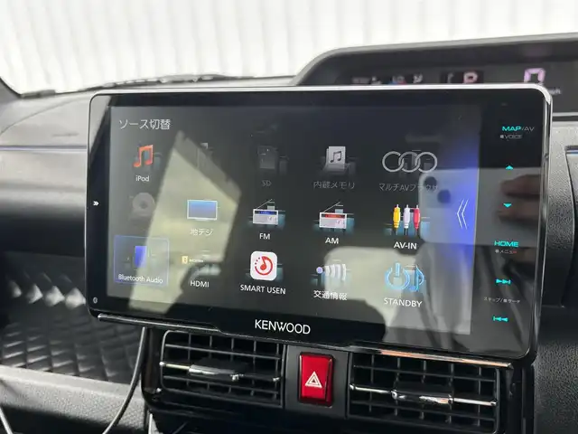 ダイハツ タント カスタム RS 滋賀県 2021(令3)年 6.1万km パールブラック KENWOOD9インチナビ/(Bluetooth/フルセグ/CD/DVD/HDMI)/スマートアシスト/・衝突軽減ブレーキ/・アダプティブクルーズコントロール/・レーンキープアシスト/・先行車発進告知/・標識認識/・Autoハイビーム/LEDオートライト/フォグ/両側電動スライドドア/ハーフレザーシート/シートヒーター/ドラレコ付きデジタルインナーミラー/バックカメラ/電動格納ミラー/ビルトインETC/ドアバイザー/スペアキー