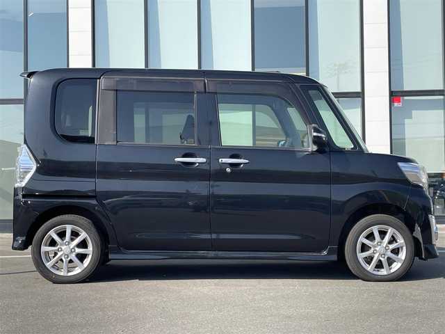 ダイハツ タント カスタム X SA 青森県 2014(平26)年 9.1万km ブラックマイカメタリック ・4WD/・衝突軽減ブレーキ/・純正ナビ/・フルセグTV/・Bluetooth/・片側パワースライドドア/・スマートキー/・プッシュスタート/・LEDヘッドライト/・純正フォグ/・純正14AW/・純正エアロ/・ウィンカーミラー