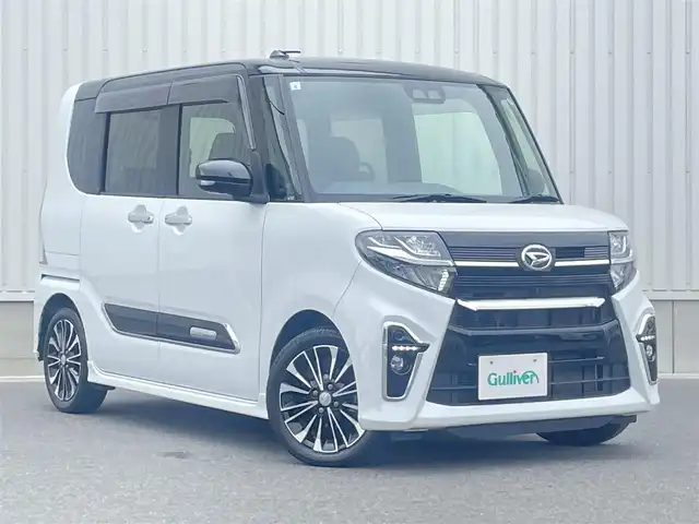 ダイハツ タント カスタム RS 群馬県 2019(令1)年 3.8万km ブラックマイカメタリック/シャイニングホワイトパール 社外メモリナビ（AVIC-RZ303）/（フルセグTV/CD/DVD/AM/FM/USB）/ターボ車/全方位モニター/クリアランスソナー/スマートアシスト/・アダプティブクルーズコントロール/・レーンキープコントロール/・衝突回避支援ブレーキ機能/・先行車発進お知らせ機能/・ふらつき警報装置/・オートハイビーム/両側パワースライドドア/シートヒーター（D・N席）/オートライト/LEDヘッドライト/LEDフロントフォグランプ/ステアリングスイッチ/プッシュスタート/アイドリングストップ/純正ビルトインETC/スーパーロングスライドチェアー（運転席）/格納式シートバックテーブル（D・N席）/ドライブアシストイルミネーション/寒冷地仕様（リアヒーターダクト）/取扱説明書/保証書