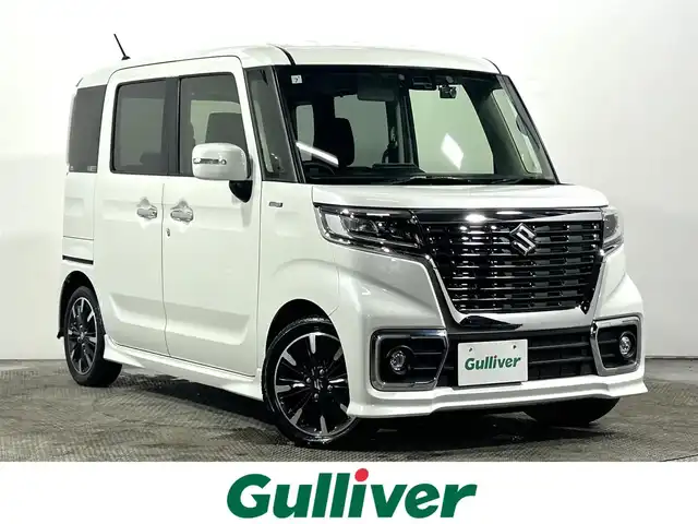 スズキ スペーシア カスタム HYBRID XS ターボ 大阪府 2019(平31)年 2.9万km ピュアホワイトP 純正ナビ(フルセグ/DVD再生/Bluetooth) バックカメラ ETC 両側パワースライドドア 衝突軽減 クルコン クリアランスソナー レコーンアシスト ハーフレザー シートヒーター 前後ドラレコ
