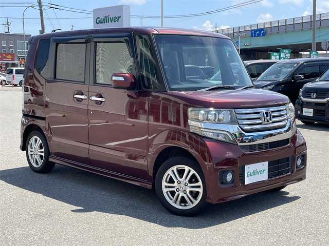 ホンダ Ｎ ＢＯＸ カスタム G Lパッケージ 石川県 2012(平24)年 3.3万km プレミアムディープロッソパール 純正メモリーナビ/CD/DVD/ワンセグTV/バックカメラ/HIDヘッドライト/ETC/スマートキー/プッシュスタート/片側パワースライドドア/純正アルミホイール/ベンチシート/ABS/電動ミラー