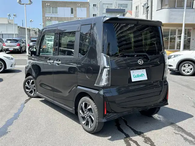 ダイハツ タント カスタム X 島根県 2022(令4)年 4.3万km ブラックマイカメタリック 純正スマホ連携ディスプレイオーディオ　/・フルセグTV/・Bluetooth/・AppleCarPlay／AndroidAuto/全方位/バックカメラ　/ビルトインＥＴＣ　/アイドリングストップ/レーダークルーズコントロール　/両側パワースライドドア　/前後コーナーセンサー　/電動パーキングブレーキ/前席シートヒーター　/スマートキー　/プッシュスタート/純正LEDヘッドライト　/純正１４インチアルミホイール/純正フロアマット