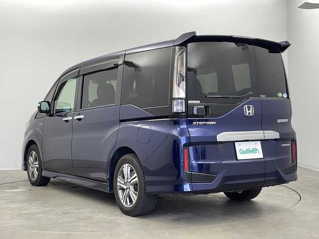 ホンダ ステップワゴン スパーダ ハイブリッド G EX ホンダセンシング 新潟県 2018(平30)年 3.2万km オブシダンブルーパール 純正メモリナビ/（BT/FM/AM/フルセグ/DVD）/全周囲カメラ/ステアリングスイッチ/ハーフレザーシート/シートヒーター/両側パワースライドドア/フリップダウンモニター/純正16インチアルミホイール/純正LEDヘッドライト/電格ミラー/ウィンカーミラー/ドアバイザー/ETC/取扱説明書/整備記録簿