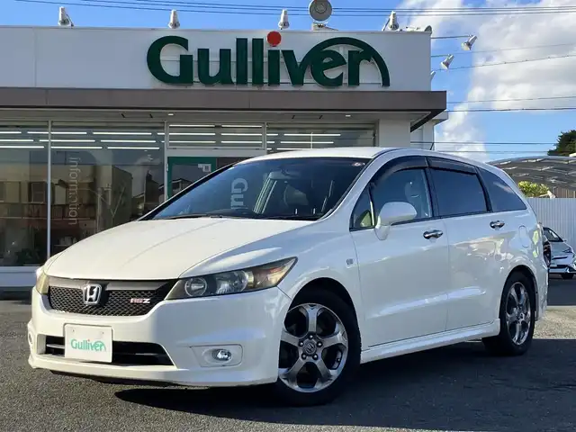 ホンダ ストリーム RSZ 三重県 2006(平18)年 18.6万km プレミアムホワイトパール ♪純正インターナビ/　・DVD再生・CD録音/♪バックカメラ/♪パドルシフト/♪キーレス/♪HIDヘッドライト/♪フォグライト /♪オートライト/♪革巻きステアリング/♪ステアリングスイッチ/♪パドルシフト/♪ETC/♪電動格納ミラー/♪フロアマット/♪スペアタイヤ/♪プライバシーガラス