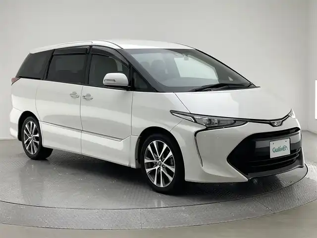 トヨタ エスティマ アエラス プレミアム 兵庫県 2017(平29)年 8.9万km ホワイトパールクリスタルシャイン ・純正9インチナビ/・CD/DVD/SD/BT/フルセグTV/・前後ドライブレコーダー/・ビルドインETC/・両側パワースライドドア /・バックカメラ/・衝突軽減ブレーキ/・レーンキープアシスト/・オートライト/・オートハイビーム/・LEDヘッドライト/・クルーズコントロール/・純正18インチアルミホイール/・純正フロアマット/・純正ドアバイザー/・スマートキー/・プッシュスタート