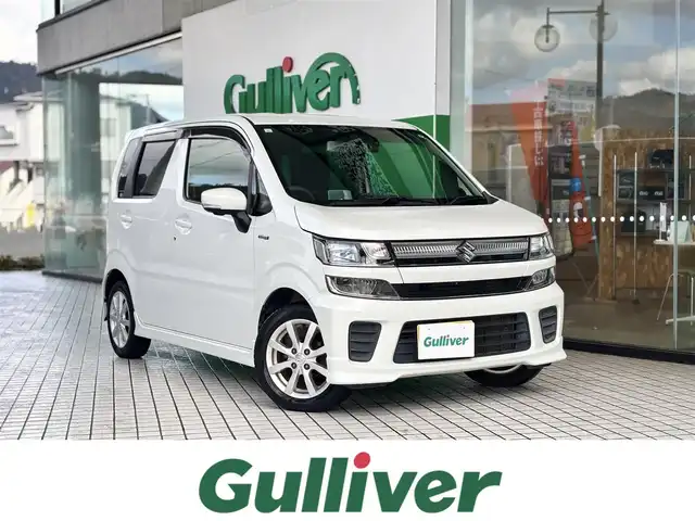 スズキ ワゴンＲ HYBRID FZ 京都府 2017(平29)年 6万km ピュアホワイトP 4WD/スズキセーフティサポート/・デュアルセンサーブレーキサポート/・誤発進抑制機能/・車線逸脱警報機能/・ふらつき警報機能/・先行車発進おしらせ機能/・ハイビームアシスト機能/・ヘッドアップディスプレイ/純正メモリーナビ、地デジ、Bluetooth、USB端子/全方位モニター/前席シートヒーター/ドライブレコーダー/ステアリングスイッチ/ETC/LEDヘッドランプ/記録簿R2、R4、R6/保証書/取扱説明書