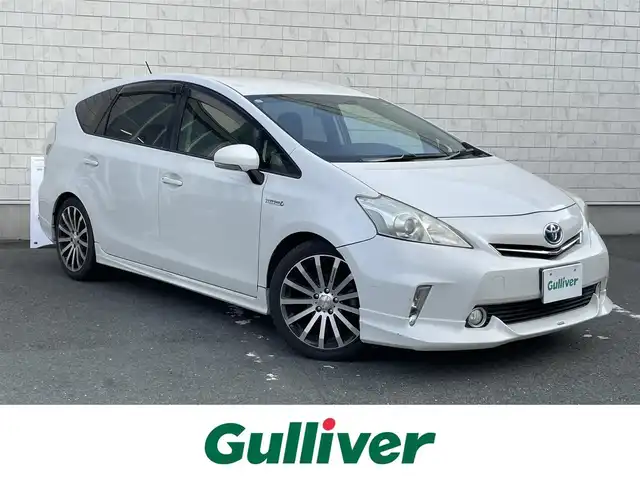 トヨタ プリウス α S Lセレクション 愛知県 2011(平23)年 13.2万km ホワイトパールクリスタルシャイン ・社外メモリーナビ/・ワンセグテレビ/・CD/DVD再生機能/・VENERDi18インチアルミホイール/・純正LEDヘッドライト/・オートライト/・ETC/・スマートキー/・プッシュスタート/・オートエアコン