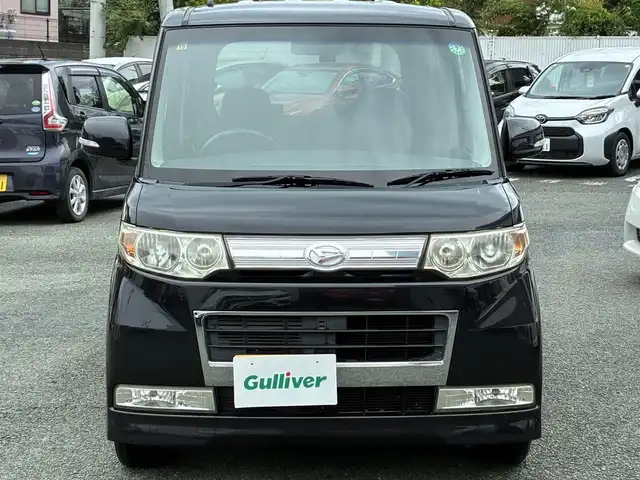 ダイハツ タント カスタム X リミテッド 熊本県 2009(平21)年 12.8万km ブラックマイカ 社外ナビ（CN-E300D）/【ワンセグTV/Bluetooth/CD/AM/FM】/左側パワースライドドア/純正14インチAW/ウィンカーミラー/電格ミラー/スマートキー/純正ドアバイザー/純正フロアマット/革巻きステアリング/ドライブレコーダー/ABS/保証書/取扱説明書