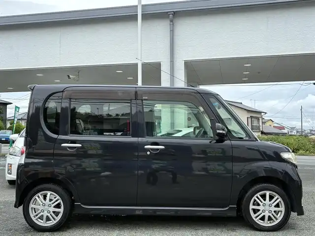 ダイハツ タント カスタム X リミテッド 熊本県 2009(平21)年 12.8万km ブラックマイカ 社外ナビ（CN-E300D）/【ワンセグTV/Bluetooth/CD/AM/FM】/左側パワースライドドア/純正14インチAW/ウィンカーミラー/電格ミラー/スマートキー/純正ドアバイザー/純正フロアマット/革巻きステアリング/ドライブレコーダー/ABS/保証書/取扱説明書