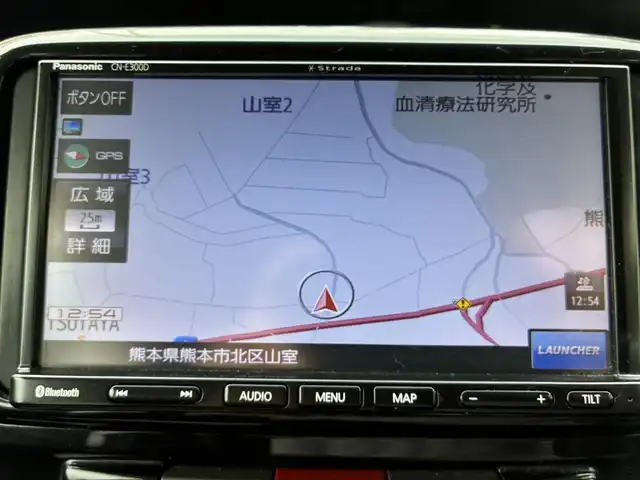 ダイハツ タント カスタム X リミテッド 熊本県 2009(平21)年 12.8万km ブラックマイカ 社外ナビ（CN-E300D）/【ワンセグTV/Bluetooth/CD/AM/FM】/左側パワースライドドア/純正14インチAW/ウィンカーミラー/電格ミラー/スマートキー/純正ドアバイザー/純正フロアマット/革巻きステアリング/ドライブレコーダー/ABS/保証書/取扱説明書
