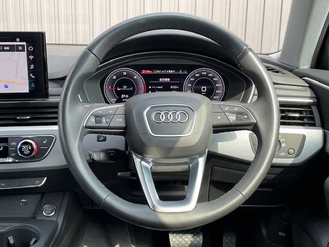 アウディ Ａ４ 40TDIクワトロ アドバンスド 広島県 2021(令3)年 2.6万km グレイシアホワイトメタリック ワンオーナー/4WD/純正メモリナビ/　(ワンセグTV/Bt/USB)/バーチャルコックピット/レーダークルーズコントロール/オートマチックハイビーム/コーナーセンサー(F/R)/バックカメラ/革巻きステア/ノブ/パドルシフト/ミラーヒーター/ウインカーミラー /ヘットライトウオッシャー/アイドリングストップ/パワーシート(前席)/シートヒーター(前席)/LEDオートライト/オートワイパー/純正前後ドライブレコーダー/スマートキー/プッシュスタート/ETC2.0/純正フロアマット/リア5面スモークフィルム/W/サイド/カーテンエアバッグ /ABS/スマートキーx2/保証書/取説/2022/23/25年/　ディーラー点検記録簿あり