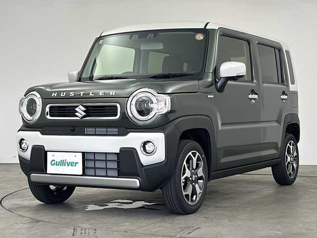 スズキ ハスラー HYBRID X 兵庫県 2025(令7)年 0.1万km未満 クールカーキパールメタリック/ソフトベージュメタリック ・登録済未使用車/・純正9型ナビ＆BT＆DVD＆CD＆USB＆SmatphneLink/・アラウンドビューモニター/・スズキセーフティサポート/・衝突軽減ブレーキ/・レーンキープアシスト/・レーダークルーズコントロール/・ハイビームアシスト/・コーナーセンサー/・アイドリングストップ/・純正15インチアルミホイール/・前席シートヒーター/・ドアミラーヒーター/・スマートキー/・スペアキー/・プッシュスタート/・LEDヘッドライト/・LEDフォグランプ/・オートライト/・横滑り防止装置