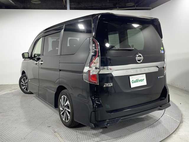 日産 セレナ e－パワー ハイウェイスター V 広島県 2020(令2)年 4.8万km ダイヤモンドブラック 禁煙車/純正10型ナビ/後席フリップダウンモニター/アラウンドビューモニター/ブラインドスポットモニター/プロパイロット/両側パワースライドドア/パーキングアシスト/電動パーキングブレーキ/ドラレコ/ＥＴＣ/衝突軽減/レーンキープ/踏み間違い防止/LEDヘッドライト/純正16インチアルミホイール(195/60/R16)/エアバッグ(運転席/助手席/サイド/カーテン)