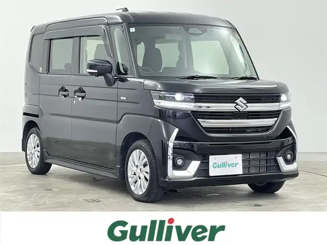 スズキ スペーシア カスタム HYBRID GS 千葉県 2024(令6)年 2.5万km ブルーイッシュブラックパール3 禁煙車/スズキセーフティ サポート/・デュアルセンサーブレーキサポートII/・誤発進抑制機能/・車線逸脱抑制機能/・後退時ブレーキサポート/・ハイビームアシスト/・全方位モニター/左側パワースライドドア/純正9インチナビ/Bluetooth/フルセグ/AM・FM/アラウンドビューモニター/レーダークルーズコントロール/LEDオートライト/シートヒーター/純正14インチアルミホイール/アイドリングストップ/USBポート/プッシュスタート/スマートキー/取扱説明書/保証書