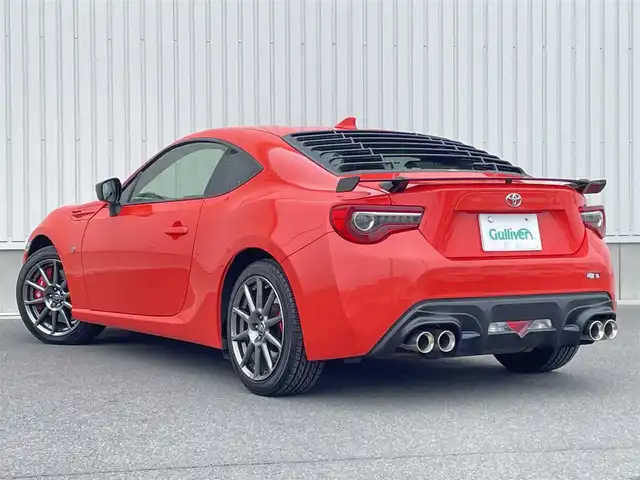 トヨタ ８６ GT ソーラーオレンジLTD 群馬県 2017(平29)年 4.2万km オレンジ 6MT車/専用ボディ色ソーラーオレンジ（NBB）/社外ディスプレイオーディオ/TRDハイレスポンスマフラー/TRDリアウィンドウルーバー/リアスポイラー/bremboブレーキキャリパー/純正OP17インチアルミホイール/シートヒーター/LEDヘッドランプ/ドライブレコーダー/クルーズコントロール/プッシュスタート/ブラックドアミラー