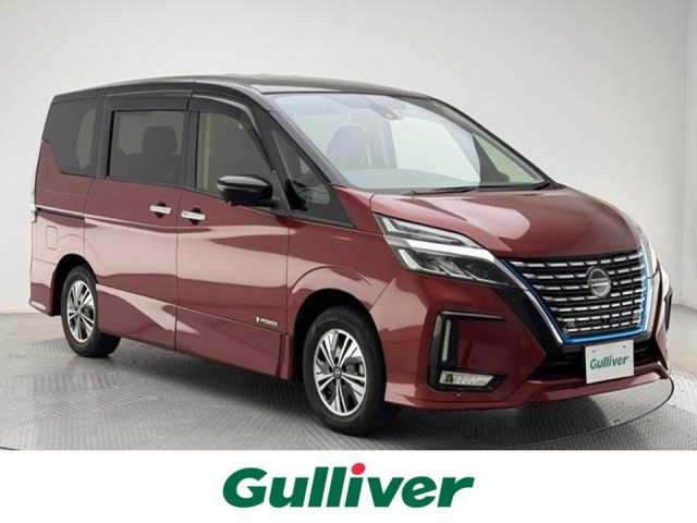 日産 セレナ e－パワー ハイウェイスター V 兵庫県 2020(令2)年 3.7万km マルーンレッド 2トーン 純正SDナビ/（フルセグ/CD/DVD/Bluetooth/SD）/アラウンドビューモニター/ETC/前方ドラレコ/社外フリップダウンモニター/インテリジェントルームミラー/両側パワースライドドア/LEDヘッドライト/LEDフォグ/オートハイビーム/プロパイロット/エマージェンシーブレーキ/ACC/LDW/BSW/BSI/CTA/BSM/コーナーセンサー/純正マット・バイザー/シートカバー