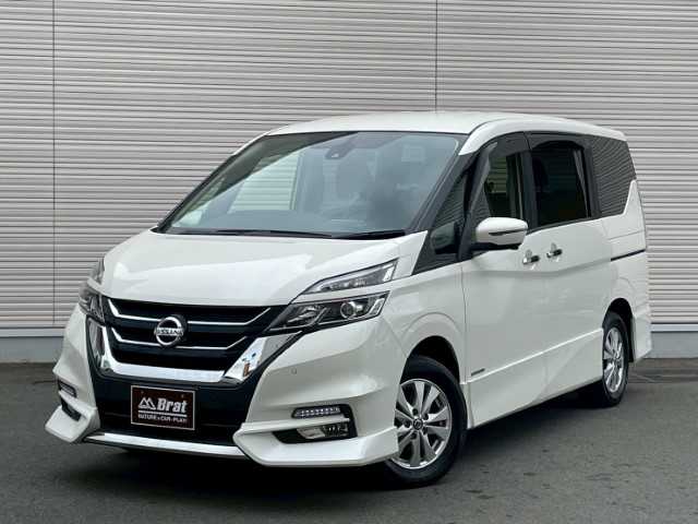 日産 セレナ ハイウェイスターVセレクションⅡ 岩手県 2019(令1)年 7.4万km ブリリアントホワイトパール 純正SDナビ　/フルセグ　/両側パワスラ/アラウンドビューモニター　/フリップダウンモニター　/純正ＬＥＤヘッドライト・フォグランプ　/エマージェンシーブレーキ　/ドラレコ