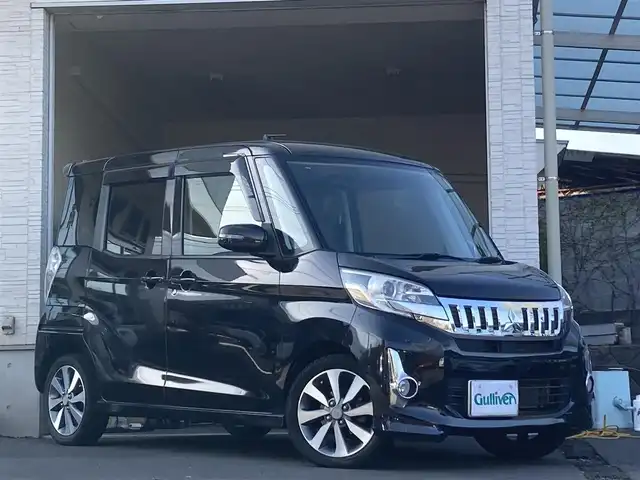 三菱 ｅＫスペース カスタムT 大分県 2015(平27)年 10万km アメジストブラック 両側パワースライドドア/純正15インチアルミホイール/純正LEDヘッドライト/オートライト/フォグランプ/社外フロアマット/社外ETC/リアサーキュレーター/革巻きステアリング/盗難防止装置/横滑り防止装置/バックカメラ/スマートキー/5月3日から5月7日までお休みの為、書類発送及び車両搬出は5月8日以降になります。