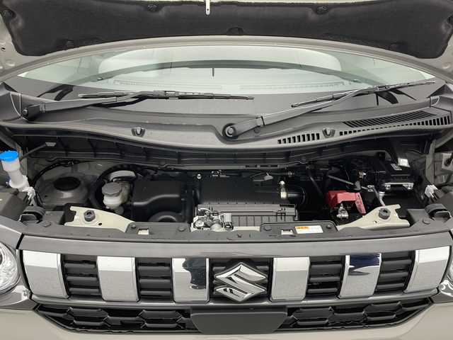 スズキ スペーシア ギア HYBRID XZ 長野県 2025(令7)年 0.1万km モスグレーメタリック 4WD/社外オーディオ（DMB165）/両側パワースライドドア/デュアルセンサーブレーキサポートII/アイドリングストップ/CD/MD/USB/オートライト/LEDヘッドライト/フォグランプ/ステアリングスイッチ/ステアリングヒーター/革巻きステアリング/電子パーキング/オートホールド/ドアバイザー/シートリフター/2列目サンシェード/ウインカーミラー/冬タイヤ車載（社外アルミホイール付）