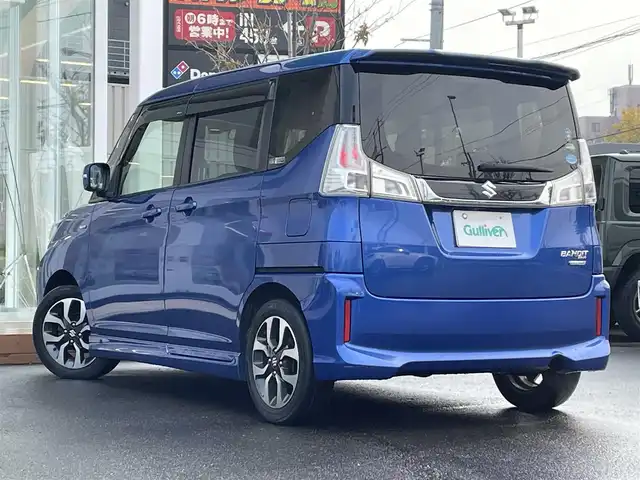 スズキ ソリオ バンディット HV MV 道央・札幌 2017(平29)年 7.9万km ブーストブルーパールメタリック ・４WD/・衝突軽減システム/・ハイブリッド車/・純正ナビ/・フルセグTV/・Bluetooth/・バックモニター/・片側パワースライドドア/・プッシュスタート/・アイドリングストップ/・クルーズコントロール/・シートヒーター/・エンジンスターター/・スペアキー１本/・シートアンダーボックス助手席側/・ウォークスルー/・フルフラットシート/・フォグランプ/・横滑り防止装置/・レーンキープアシスト