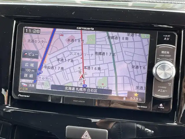 スズキ ソリオ バンディット HV MV 道央・札幌 2017(平29)年 7.9万km ブーストブルーパールメタリック ・４WD/・衝突軽減システム/・ハイブリッド車/・純正ナビ/・フルセグTV/・Bluetooth/・バックモニター/・片側パワースライドドア/・プッシュスタート/・アイドリングストップ/・クルーズコントロール/・シートヒーター/・エンジンスターター/・スペアキー１本/・シートアンダーボックス助手席側/・ウォークスルー/・フルフラットシート/・フォグランプ/・横滑り防止装置/・レーンキープアシスト