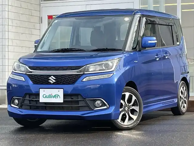 スズキ ソリオ バンディット HV MV 道央・札幌 2017(平29)年 7.9万km ブーストブルーパールメタリック ・４WD/・衝突軽減システム/・ハイブリッド車/・純正ナビ/・フルセグTV/・Bluetooth/・バックモニター/・片側パワースライドドア/・プッシュスタート/・アイドリングストップ/・クルーズコントロール/・シートヒーター/・エンジンスターター/・スペアキー１本/・シートアンダーボックス助手席側/・ウォークスルー/・フルフラットシート/・フォグランプ/・横滑り防止装置/・レーンキープアシスト