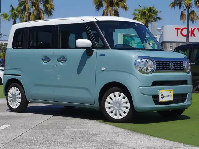 スズキ ワゴンＲ スマイル HYBRID S 千葉県 2022(令4)年 1.5万km オフブルーメタリック/ホワイト2トーン デュアルカメラブレーキサポート/レーダークルーズコントロール/アイドリングストップ/ヘッドアップディスプレイ/両側パワースライドドア/前席シートヒーター/ディスプレイオーディオ【FH-9200DVD】/【DVD/CD再生機能　Bluetooth接続】/ETC/リアコーナーセンサー/サイド/カーテンエアバッグ/携帯リモコン