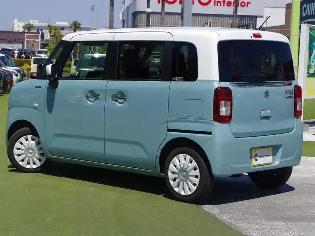 スズキ ワゴンＲ スマイル HYBRID S 千葉県 2022(令4)年 1.5万km オフブルーメタリック/ホワイト2トーン デュアルカメラブレーキサポート/レーダークルーズコントロール/アイドリングストップ/ヘッドアップディスプレイ/両側パワースライドドア/前席シートヒーター/ディスプレイオーディオ【FH-9200DVD】/【DVD/CD再生機能　Bluetooth接続】/ETC/リアコーナーセンサー/サイド/カーテンエアバッグ/携帯リモコン