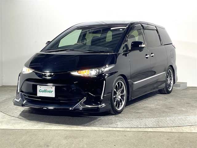 トヨタ エスティマ アエラス プレミアム G 大阪府 2016(平28)年 1.6万km ブラック モデリスタエアロ 純正10incナビ(フルセグ/DVD再生/Bluetooth) バックカメラ ETC 衝突軽減 クルコン トヨタセーフティセンス 電動リアゲート ハーフレザー シートヒーター