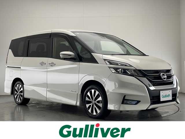 日産 セレナ ハイウェイスターVセレクションⅡ 宮崎県 2019(令1)年 5.6万km ブリリアントホワイトパール 運転支援/〇プロパイロット/〇エマージェンシーブレーキ/〇車線逸脱警報（LDW）/〇車線逸脱防止支援（LDP）/〇速度標識表示/〇道路標識表示/〇クリアランスソナー/〇インテリジェントパーキングアシスト/〇オートマチックハイビーム/〇ふらつき警報/インテリジェントルームミラー/純正9インチSDナビ/フルセグTV/CD/DVD/Bluetooth/アラウンドビューモニター/純正後席フリップダウンモニター/両側パワースライドドア/ハンズフリーオートスライドドア/オートブレーキホールド機能/LEDヘッドライト/純正16インチAW/スマートキー×2/ETC/保証書/取扱説明書