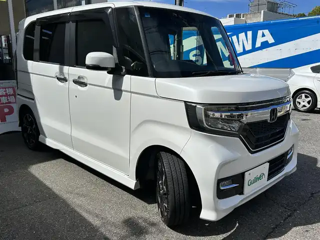 ホンダ Ｎ ＢＯＸ カスタム G L ターボ ホンダセンシング 愛知県 2019(平31)年 5.5万km プラチナホワイトパール ワンオーナー 禁煙車リモコンエンジンスターター/両側パワースライドドア/純正ナビ/フルセグテレビ/バックカメラ/クルコン/Bluetooth/純正アルミホイール/プッシュスタート/ビルトインETC/CMBS/LKAS/ハーフレザーシート/コーナーセンサー/パドルシフト/ドラレコ/オートライト/取説、保証書、スペアキー