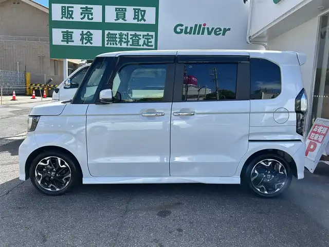 ホンダ Ｎ ＢＯＸ カスタム G L ターボ ホンダセンシング 愛知県 2019(平31)年 5.5万km プラチナホワイトパール ワンオーナー 禁煙車リモコンエンジンスターター/両側パワースライドドア/純正ナビ/フルセグテレビ/バックカメラ/クルコン/Bluetooth/純正アルミホイール/プッシュスタート/ビルトインETC/CMBS/LKAS/ハーフレザーシート/コーナーセンサー/パドルシフト/ドラレコ/オートライト/取説、保証書、スペアキー