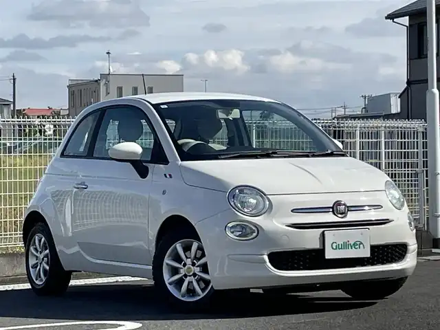フィアット ５００ 1．2 ポップ 群馬県 2018(平30)年 2.9万km ボサノバホワイト 純正オーディオ/　（Bluetooth USB AUX AM FM)/ETC/革巻きステアリング/ステリングスイッチ/純正フロアマット/社外15インチAW夏タイヤ積込み/取扱説明書/保証書/スペアキー