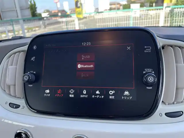 フィアット ５００ 1．2 ポップ 群馬県 2018(平30)年 2.9万km ボサノバホワイト 純正オーディオ/　（Bluetooth USB AUX AM FM)/ETC/革巻きステアリング/ステリングスイッチ/純正フロアマット/社外15インチAW夏タイヤ積込み/取扱説明書/保証書/スペアキー