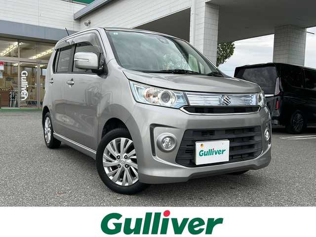 スズキ ワゴンＲ スティングレー X 兵庫県 2015(平27)年 6.4万km スチールシルバーM 保証書・取説・有/社外SDメモリナビ（FM/AM/フルセグテレビ//CD/DVD/USB/VTR/Bluetooth）/ETC/片側シートヒーター/バックカメラ/衝突被害軽減ブレーキ/車線逸脱防止支援システム/アイドリングストップ/プッシュスタート/スマートキー×2/純正フロアマット/純正ドアバイザー/純正14インチアルミホイール