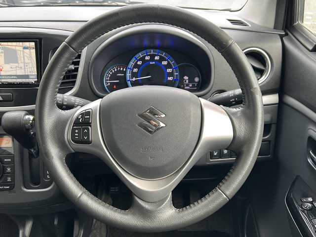 スズキ ワゴンＲ スティングレー X 兵庫県 2015(平27)年 6.4万km スチールシルバーM 保証書・取説・有/社外SDメモリナビ（FM/AM/フルセグテレビ//CD/DVD/USB/VTR/Bluetooth）/ETC/片側シートヒーター/バックカメラ/衝突被害軽減ブレーキ/車線逸脱防止支援システム/アイドリングストップ/プッシュスタート/スマートキー×2/純正フロアマット/純正ドアバイザー/純正14インチアルミホイール