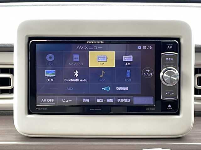 スズキ ラパン X 三重県 2024(令6)年 0.2万km テラコッタピンクメタリック 禁煙車/社外ナビゲーション/前席シートヒーター/全方向モニター対応/デュアルセンサーブレーキサポート/ステアリングスイッチ/レーンキープサポート/衝突軽減サポート/アイドリングストップ/プッシュスタート/スマートキー/オートライト/電動格納ミラー/スペアキー