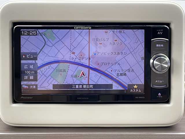 スズキ ラパン X 三重県 2024(令6)年 0.2万km テラコッタピンクメタリック 禁煙車/社外ナビゲーション/前席シートヒーター/全方向モニター対応/デュアルセンサーブレーキサポート/ステアリングスイッチ/レーンキープサポート/衝突軽減サポート/アイドリングストップ/プッシュスタート/スマートキー/オートライト/電動格納ミラー/スペアキー
